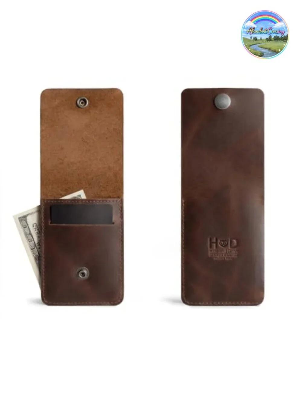 Vintage Leather Bifold Wallet with Card Slots Full Grain Handmade